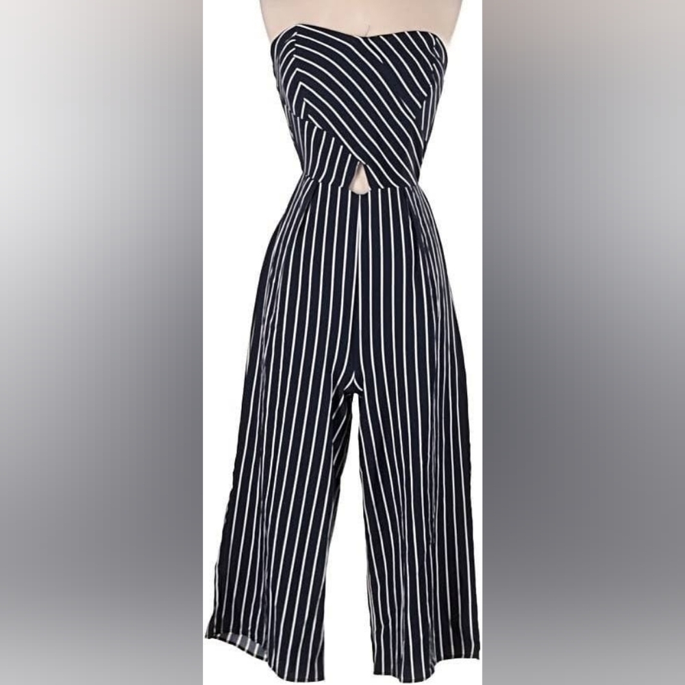 Sleeveless tube top cutout jumpsuit